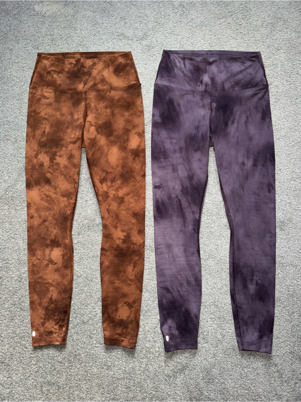 NOBULL Tie-Dye Leggings in Brown and Purple